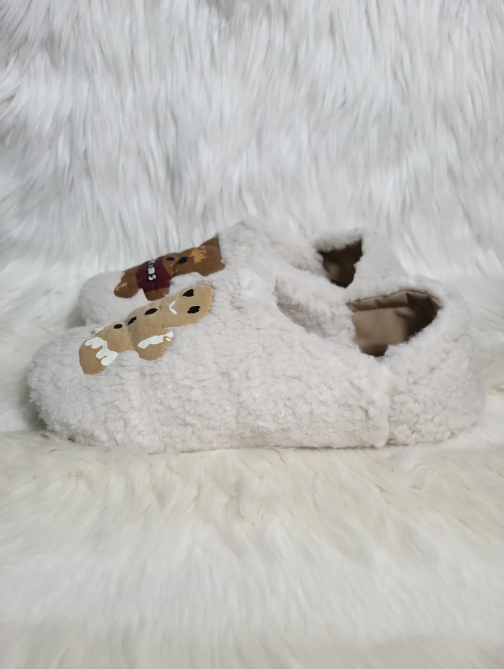 SKIMS X CPFM Collab Teddy Bear Slippers Marble Women 8.5 / 39 NEW - Picture 4 of 7